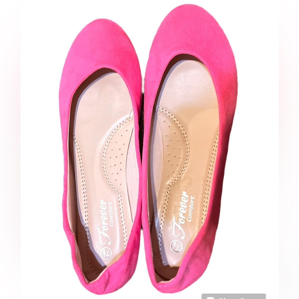 NWOT💖 HOT PINK BALLERINA SHOES! Forever 21 Brand! Women’s Size 7 1/2 🩷 - Picture 3 of 7